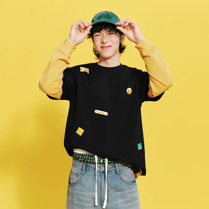 Semir Men Tshirt Cotton Print Short Sleeve Knit Top 2026 Summer Simple Fashion