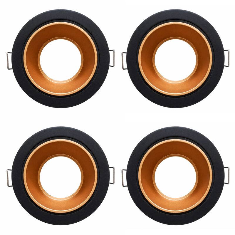 JOYINLED 1/4PCS GU10 MR16 Recessed Spotlight Frame Round Aluminum Ceiling Light Trim Downlight Housing Lamp Holder Fixture Frame