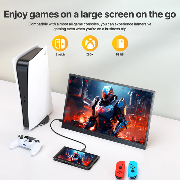 ម៉ូនីទ័រចល័ត PERFECT ទំហំ 15.6 អ៊ីញ 60Hz 1920*1080 16:9 IPS សម្រាប់កុំព្យូទ័រយួរដៃ XBox PS4 / 5 Switch TV Box PC Extension Mobile MAC