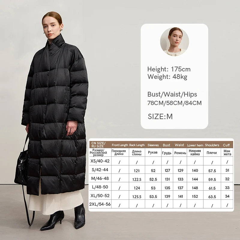 AMII Down Jackets Woman 2026 Winter New Warm Stand-up Collar Solid Color Down Jacket Casual Straight Women's Long Top 12544054