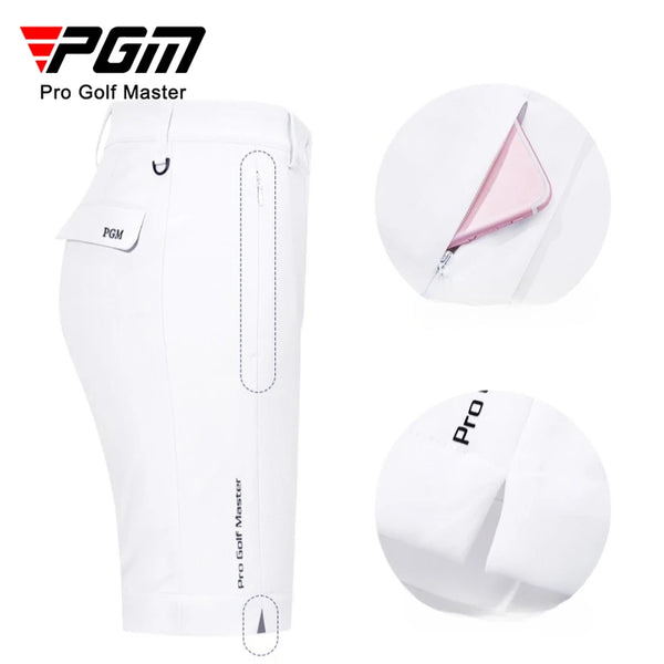 PGM Women's Golf Shorts Summer Waterproof Elastic Split Pants Legs Five Leg Pants Sportswear KUZ129