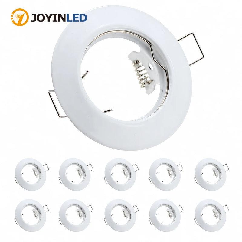 JOYINLED Adjustable Metal Downlight Round GU10 MR16 Spotlight Fitting Recessed Ceiling Spot Light Frame White Brass Nickel