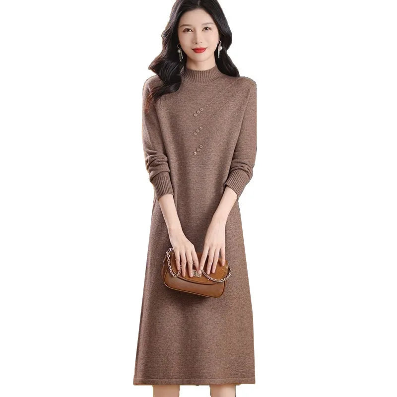 Pull Winter Clothes Woman Warm Woolen Long Dress Turtleneck Spring Autumn Pullover Women’s Sweater Basic Wear Jumper Female