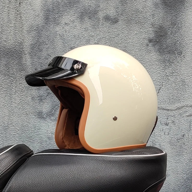 DOT Approved Retro Motorcycles Helmets 3/4 Open Face Helmet Moto Suitable For Men And Women