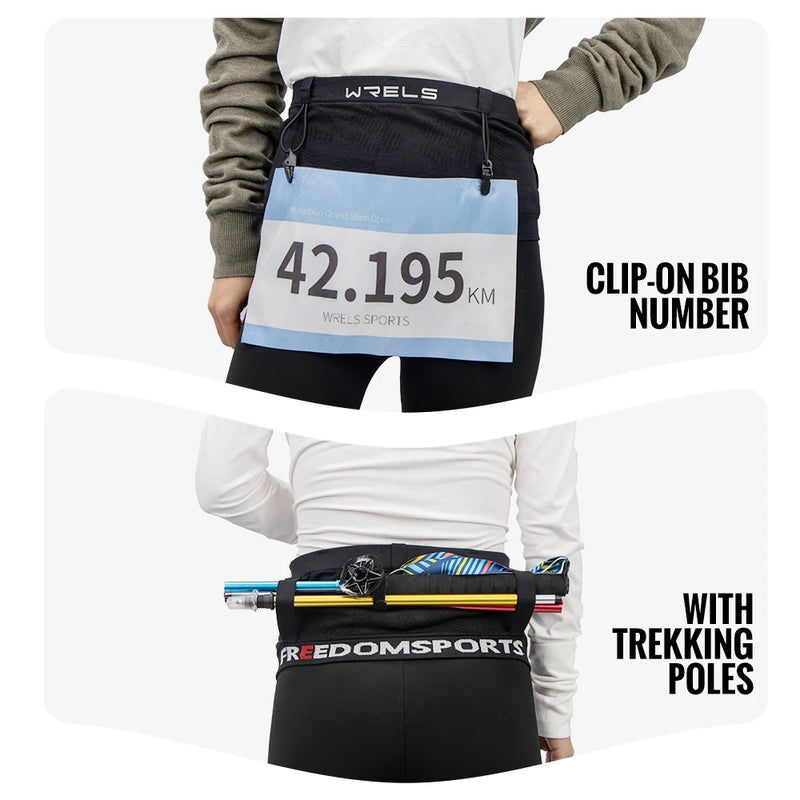 WRELS Elastic Sports Waist Bag Pack Belt Hydration Waist Pack Ultralight Waist Bag Phone Holder for Outdoor Trailing Run Bag