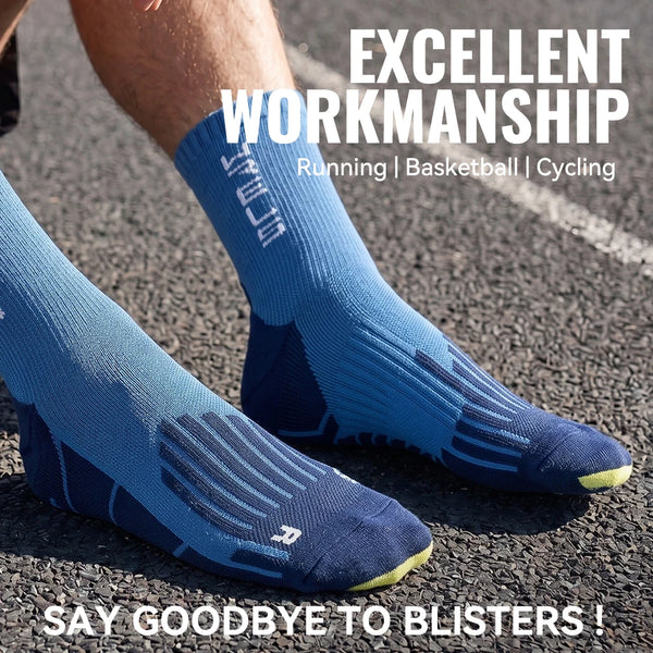 WRELS Running Socks Breathable 3D Anti Slip Cushioned Anti-Blister Ultralight Marathon Hiking Athletic Sports Socks Men Women