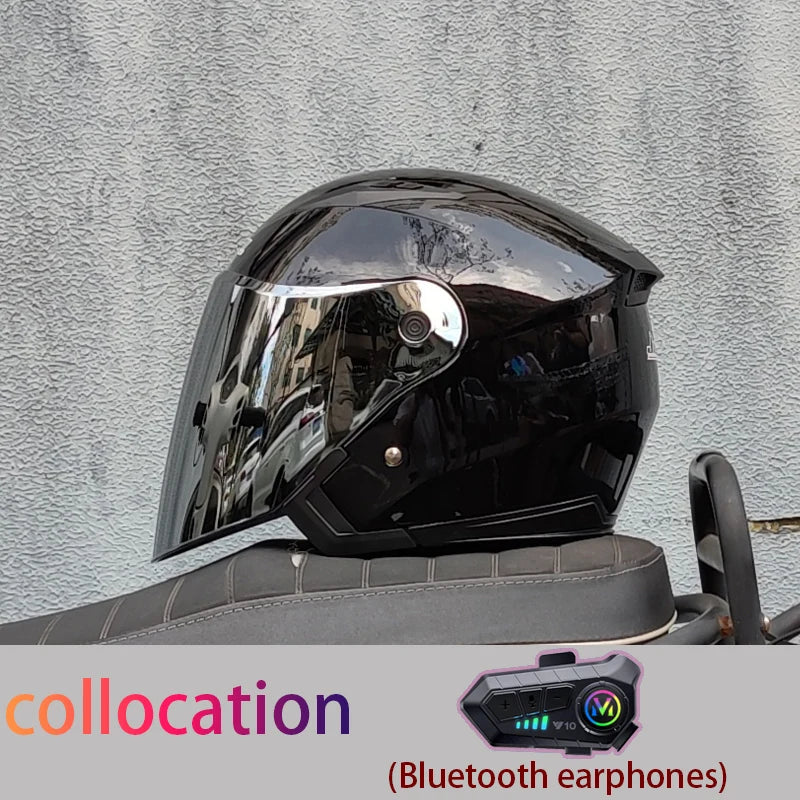 Motorcycle semi covered helmet cascos para motos with built-in sun visor Bluetooth helmet motorcycle helmet