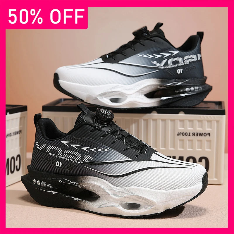 Men Sports Shoes New Hollow Soft Sole Rebound Shock-absorbing Training Shoes Marathon Light Breathable Running Shoes for Women