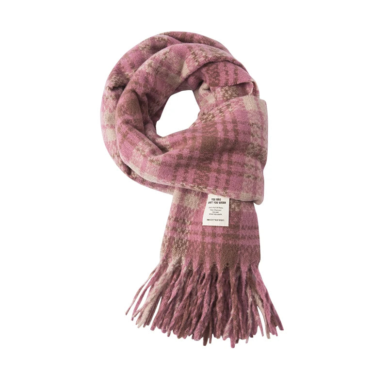 Semir Classic Scarf ColorBlock Plaid Women Autumn Winter 2025 Shawl Fuzzy Warm Cozy Soft Trendy Casual