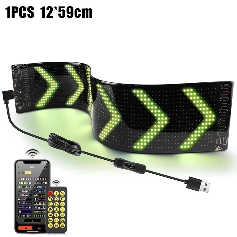 Flexible Screen LED Car Windshield Eyes LED Matrix Pixel Panel Display Plug-in DIY App Text Animation for The Car Windshield