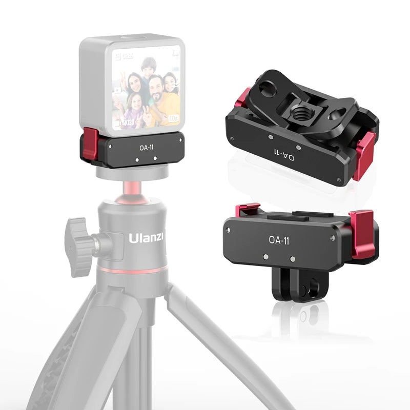 មូលដ្ឋាន បត់ បាន Ulanzi OA-11 Dual Interface សម្រាប់ DJI Osmo Action 3 ដែលអាចបត់បាន OA-13 មូលដ្ឋានផ្គត់ផ្គង់ថាមពលម៉ាញេទិកសម្រាប់ DJI Action 2
