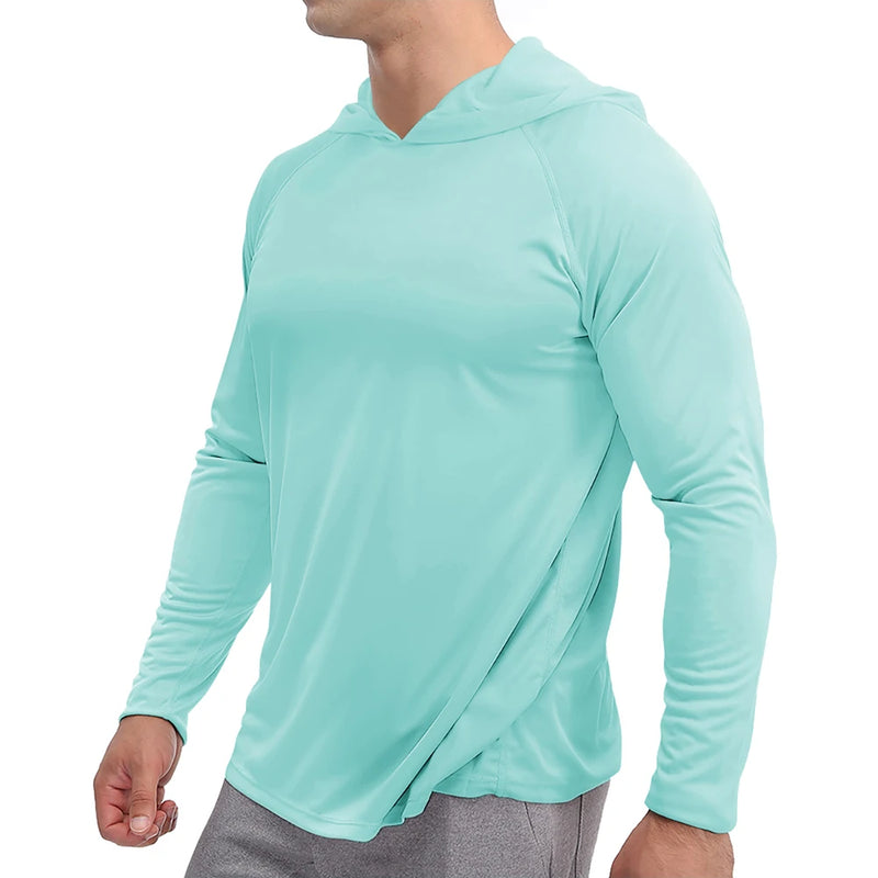 TACVASEN UPF 50+ Sun Protection T-Shirts Mens Long Sleeve Hoodie Casual Quick Dry T-Shirts Outdoor Hike Sports Run Pullover Tops