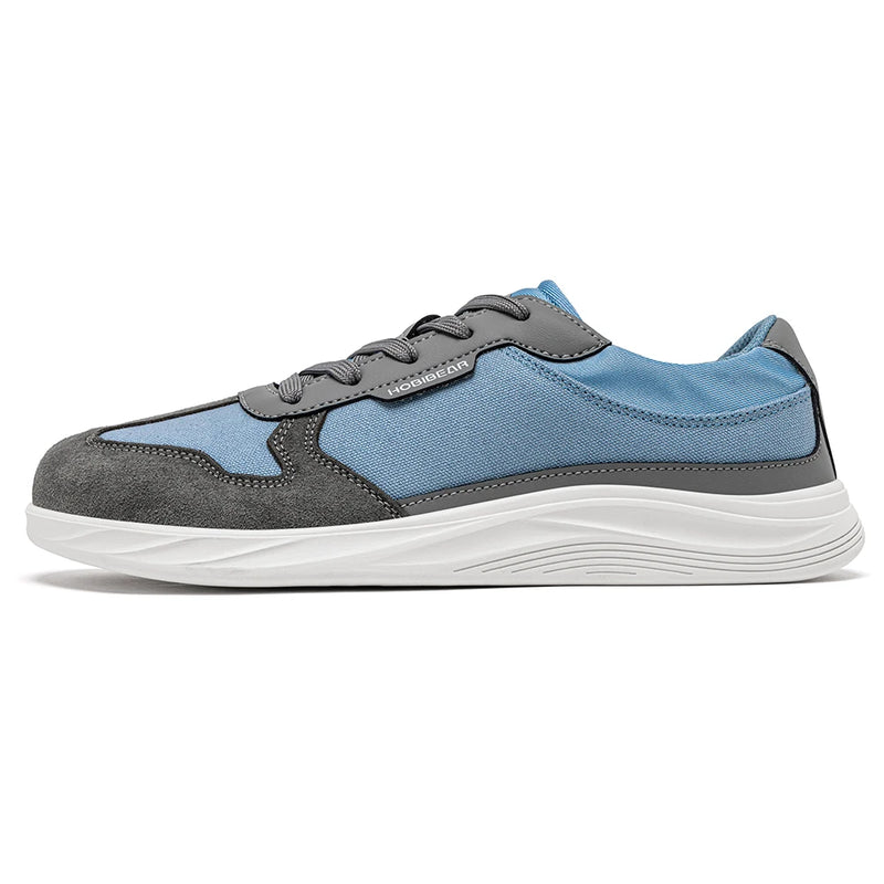 HOBIBEAR Men Women Wide Toe Box Shoes | Minimalist Artificial Leather Canvas Sneakers Lightweight Casual Lace Up Walking Shoe