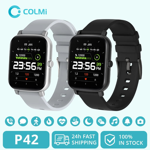 COLMI P42 Smart Watch for Men, HD IPS Screen Sport Fitness Watch IP68 Waterproof Bluetooth Call Smartwatch For Android iOS Phone