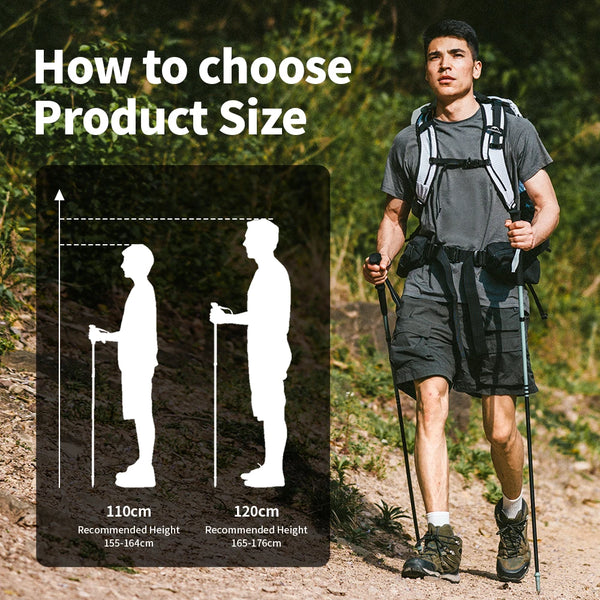 ដំបងឡើងភ្នំ Naturehike Air Terk EXT ដែលអាចបត់បាន ធ្វើពីកាបូនពេញ ទម្ងន់ស្រាលបំផុត ធ្វើពីឈើបួនជ្រុង សម្រាប់ឡើងភ្នំក្រៅផ្ទះ