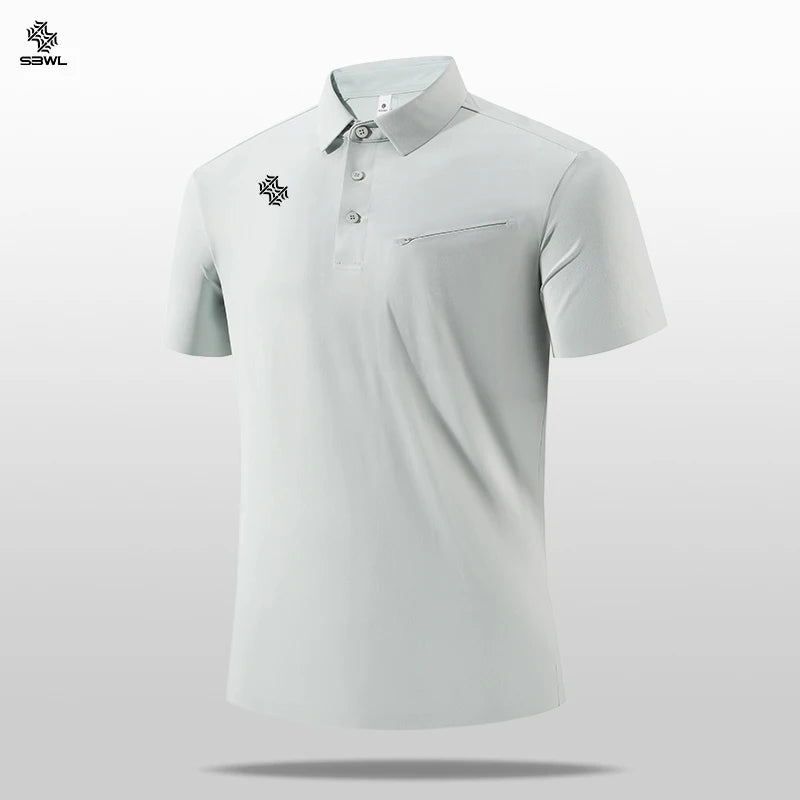 SBWL men's high quality outdoor golf equestrian sports cotton POLO shirt Fashion business leisure light luxury POLO short sleeve