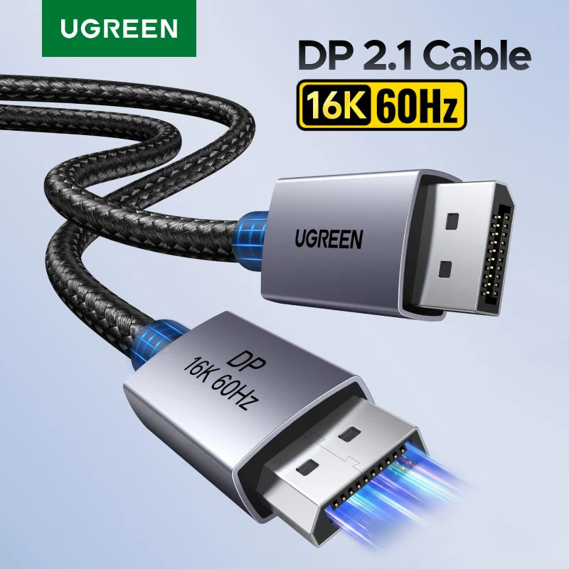 UGREEN DisplayPort Cable DP 2.1 16K 8K 4K 60Hz HDR Video Audio Cable for PC Laptop TV Monitor Projector Camera Display Port