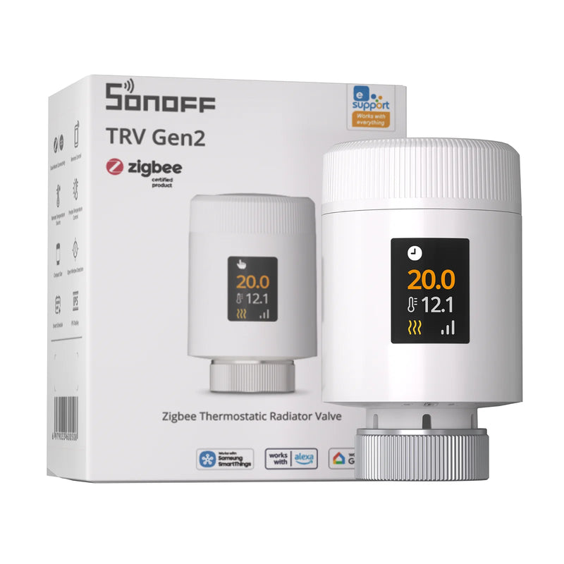 SONOFF Zigbee Smart TRV Gen2 Thermostatic Radiator Valve Control Actuator TRV-ZBT Work with Alexa Google Home Assistant Matter