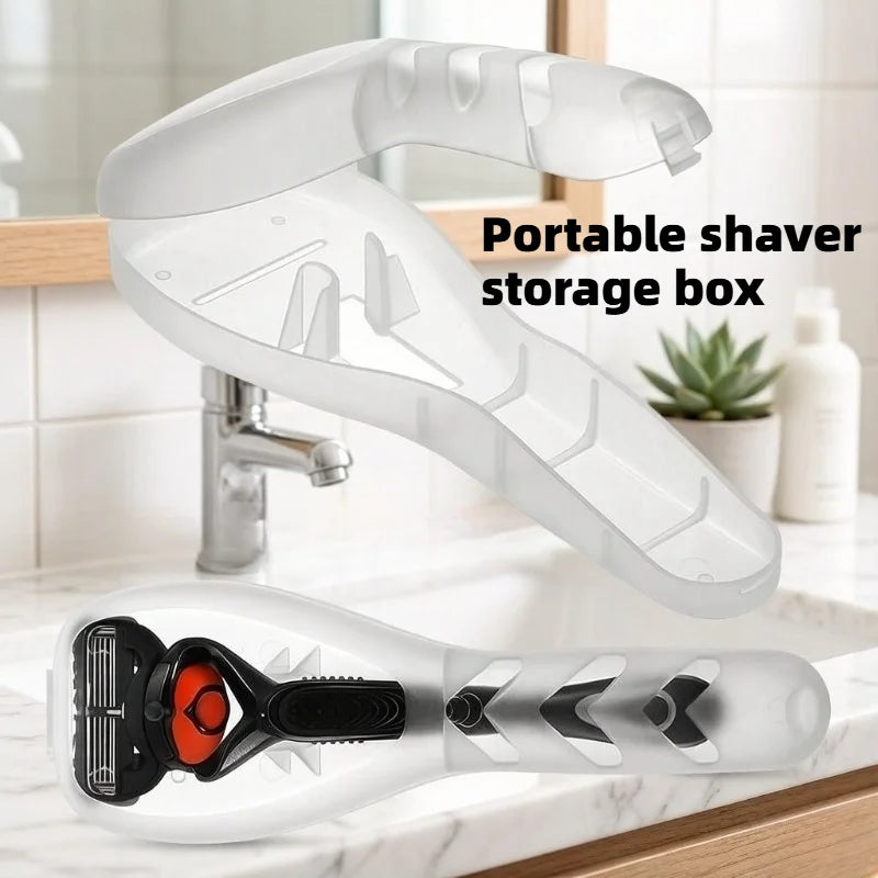 1/2pcs Transparent Dust-Proof Travel Shaver Case,Portable Toiletry Storage Organizer for Razor,Compact and lightweight design.