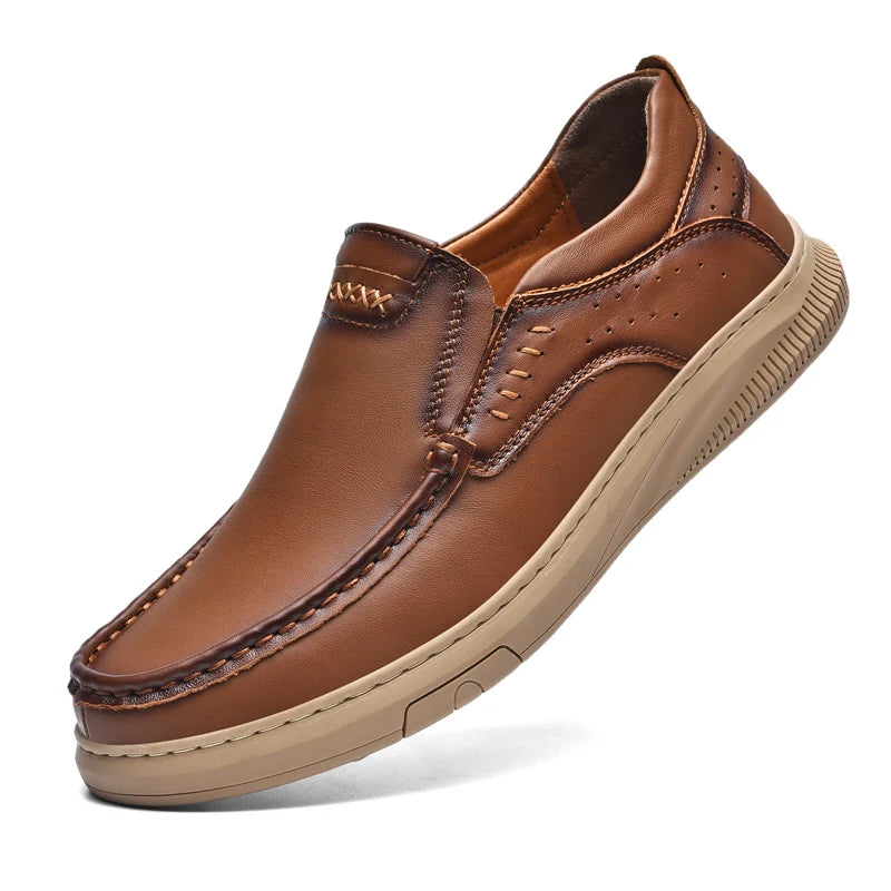Men's casual leather shoes spring and summer fashion outdoor soft soles comfort shoes business dress leather shoes Driving shoes