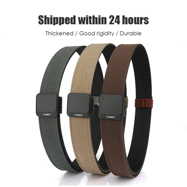 VATLTY Strong Casual Belt for EDC Metal Automatic Buckle Tactical Outdoor Belt Tight Nylon Rigid Girdle Men's Military belts