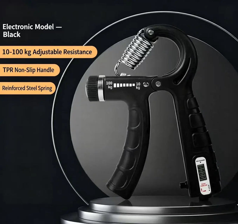 Adjustable Electronic Counting Grip Strength Device 10-100kg, Suitable for Male and Female Muscle Exercise and Fitness, Hand Str