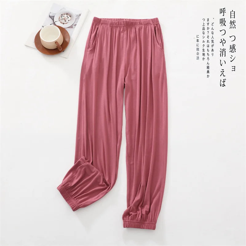 Casual Summer Pajama Pants New Spring Autumn Home Wear Pyjama Pant Lounge Bundle Foot Sleepwear Home Pantalon Pijama Women