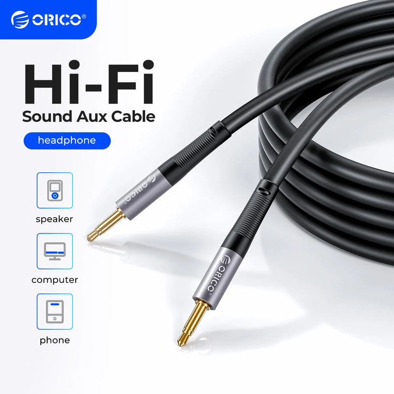 ORICO 3.5mm Aux Cable Jack Audio Cord Male to Male Hi-Fi Sound Liquid Silicone for Headphones iPhone Speaker Car iPad