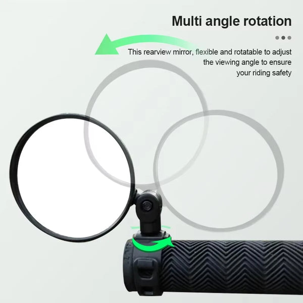 SEAMETAL Universal Bicycle Rearview Mirror 360 Degree Rotation Convex Wide Angle Handlebar Rear View Mirrors for Bike Accessorie