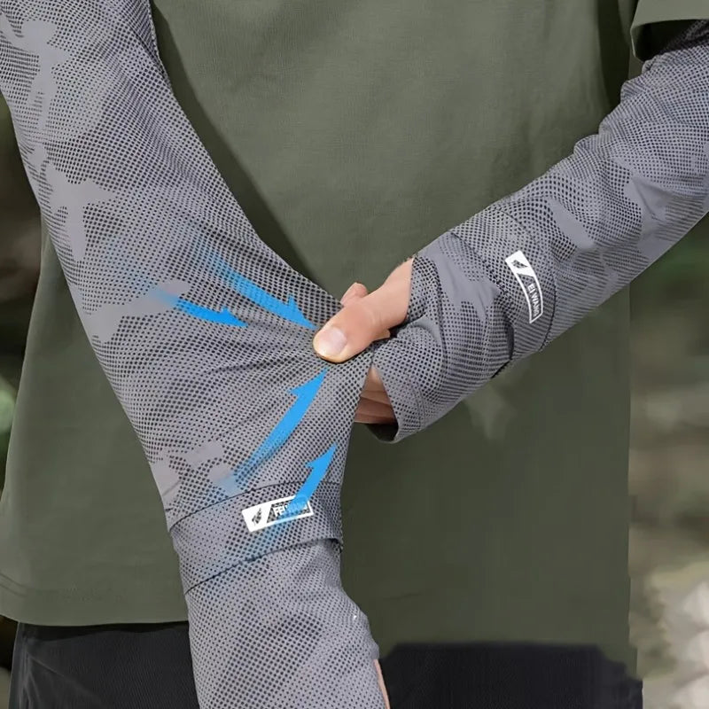 1pair Ice Silk Arm Sleeves Loose Fit,Summer Cooling UV Protection Arm Covers for Men,Extended Sleeves for Fishing Outdoor Sports