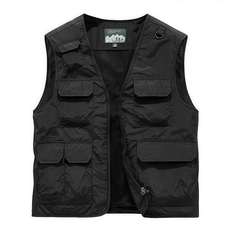 Large Size Casual photography jacket  multi-pocket vest men's waistcoat outdoor  quick-drying V-neck lightweight fishing vest