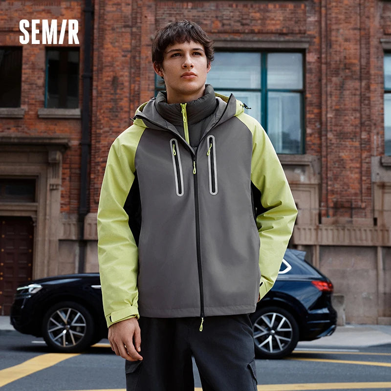 Semir Protective Down Jacket Men Winter 90% Down Fill Windproof Three-Resistant 2026 New 3-In-1 Liner Thickened Trendy