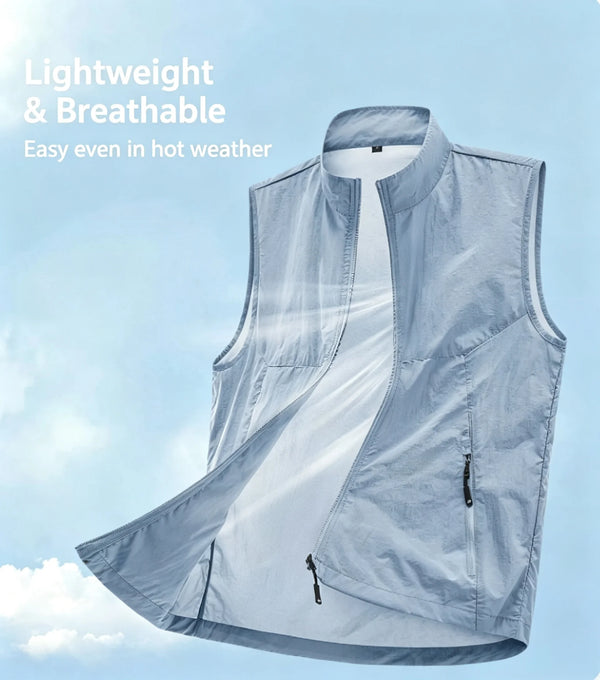Lightweight quick-drying  waterproof outdoor stand-up collar work jacket customized with logo group activity vest work uniform