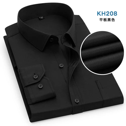 Men's Bright Red Long-sleeved Shirt, Single-breasted Square Collar Shirts Business / Wedding / Party Casual Shirt Blue White 6XL