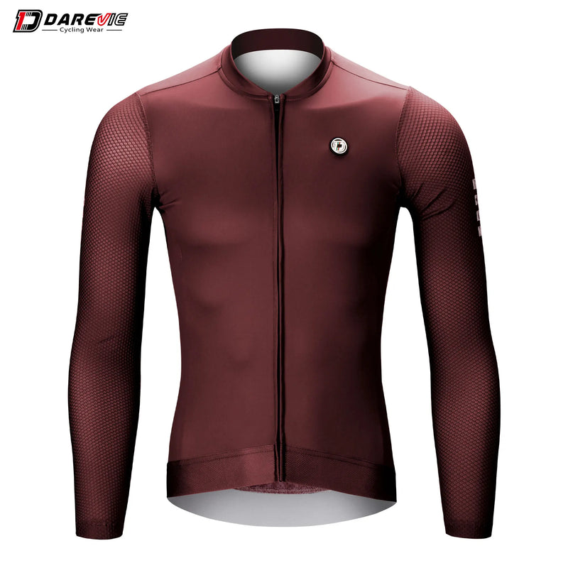 អាវយឺតជិះកង់ DAREVIE ដៃវែង Pro Aero ទំហំតូច 3D Bubble Mesh អាវយឺតជិះកង់បុរសស្ត្រីអាចដកដង្ហើមបានសម្រាប់បុរសជិះកង់ Maillot