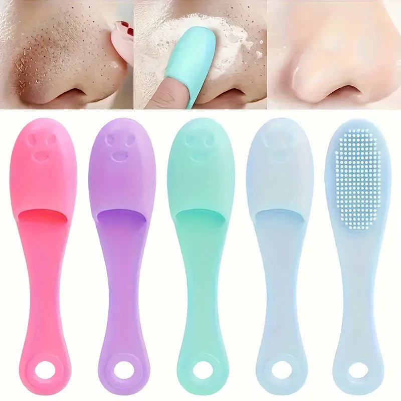 2pcs Silicone Finger Exfoliating Blackhead Brush Pore Cleansing Scrubber,for Nose Facial Deep Cleaning- Soft,Gentle and Elastic.