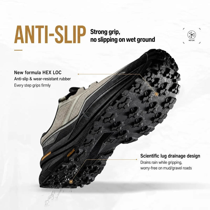 ស្បែកជើងឡើងភ្នំ Li-Ning Unisex AXC RUSH 2 ក្រៅផ្ទះ BOOM Cushion ទម្ងន់ស្រាល រឹងមាំ ធន់នឹងការរអិល ស្បែកជើងប៉ាតា LiNing AHTW003