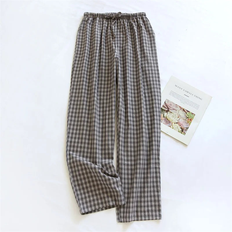 ខោ pajama ធម្មតា ខោ pajama កប្បាសសុទ្ធថ្មី និទាឃរដូវ រដូវស្លឹកឈើជ្រុះ ស្លៀកនៅផ្ទះ ខោ pajama សម្រាប់ស្ត្រី ឬបុរស ខោ pajama ខោ pajama