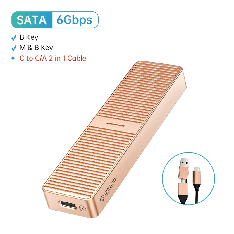 ORICO 20Gbps M.2 NVME SSD Case with Built-in Cooling Vest Upgraded Aluminum Type-C M2 NVME SSD Enclosure for Solid State Drive