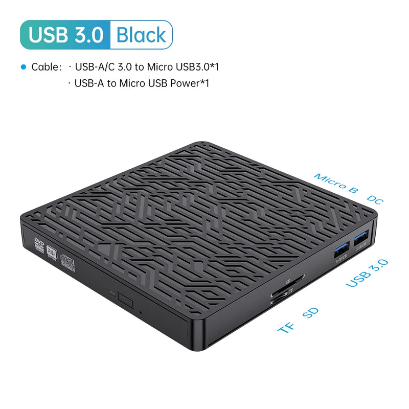 ORICO 100GB Blu-ray Portable BD CD Player CD-ROM Player CD Burner Writer Reader for PC Laptop Windows blu ray Player 4K