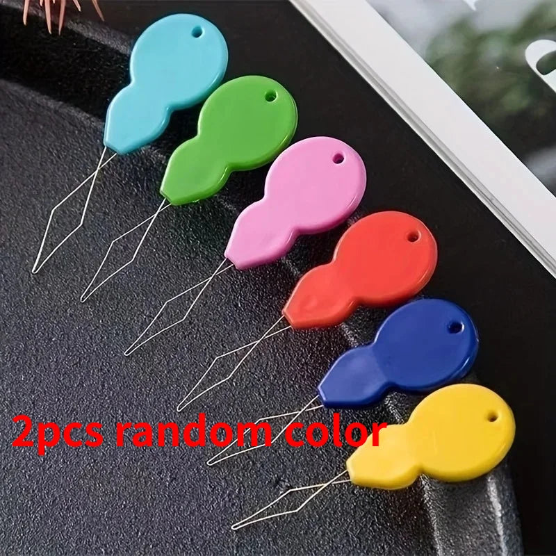 2/4pcs Plastic Thread Thread-Easy Thread Hand Sewing,Knitting, Quilting, Needle Thread Sewing Thread Thread,Thimble Loop Art