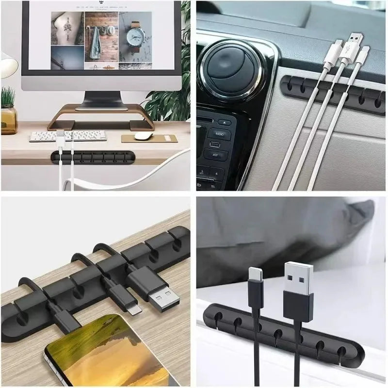 Desktop Cable Organizer - Phone Charging & Data Cable Storage Fixing Device - Cable Routing Bundle Organizer for Neat Desk Manag