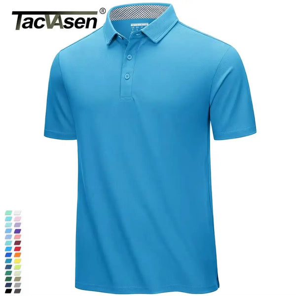 TACVASEN Summer Cotton Blend Golf Polos Shirts Mens Work Polo T-shirts Quick Dry Casual Short Sleeve Pullover Tops Outdoor Tee