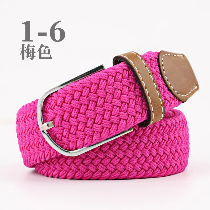 105cm Stretch Woven Belt, Unisex Canvas Belts Fashion Casual Student Belt Women Cinturon Male Waistband.