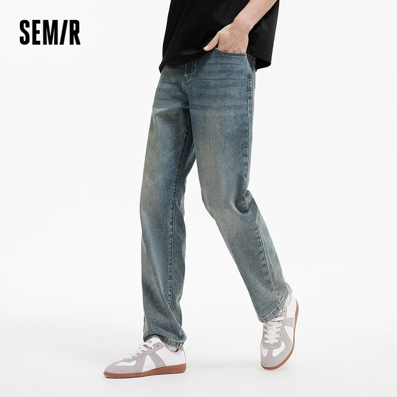 Semir Men Jeans Retro 2026 Straight Stretch Commuter Urban Casual Everyday Style Soft Comfortable Daily Wear Trendy Versatile
