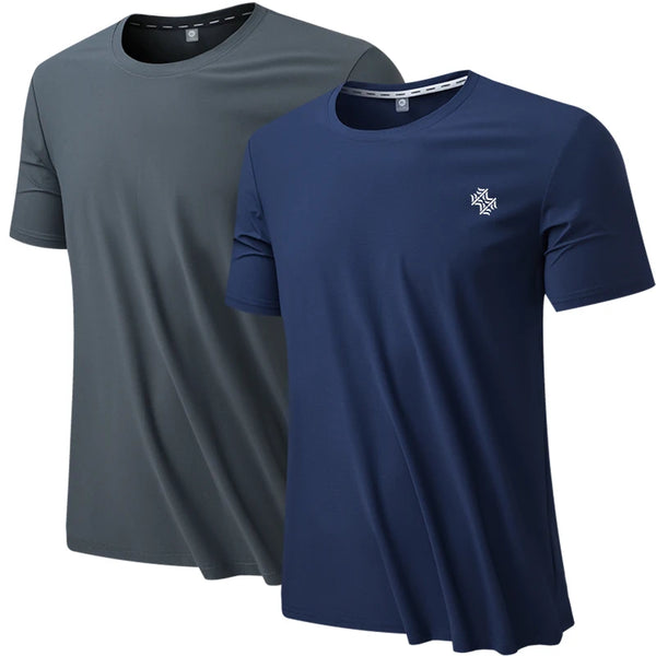 2pcs Men/Woman Breathable Fast Drying Running Sports Fitness Breathable Comfortable Short Sleeve T-Shirt Casual Light Gym Tops