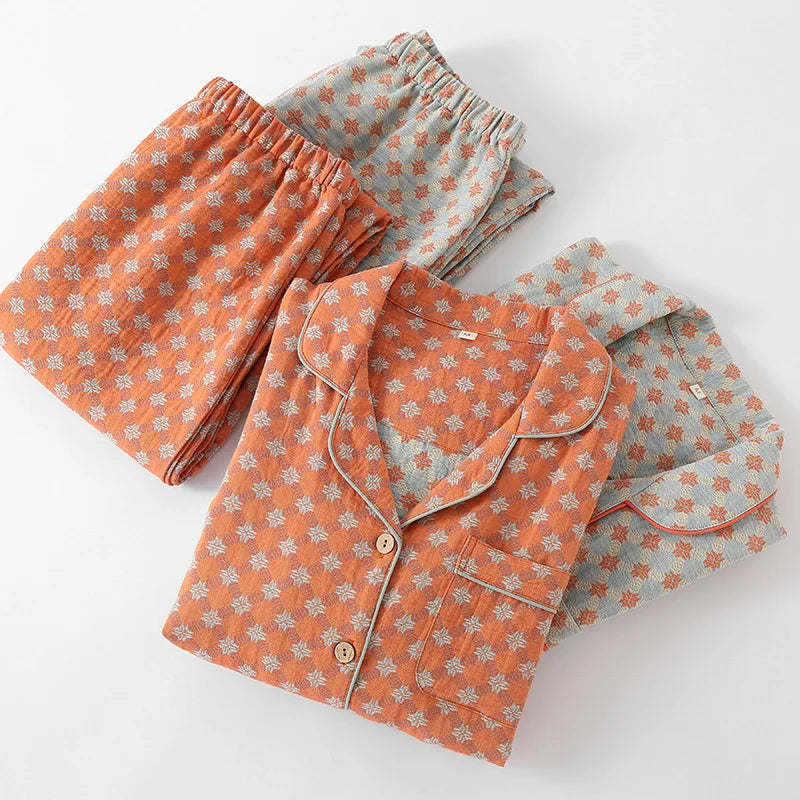 Pijama Mujer Invierno 100% Cotton High Quality Printed Sleepwear Women Spring Autumn Home Suit Femme Nightwear Pajamas Set