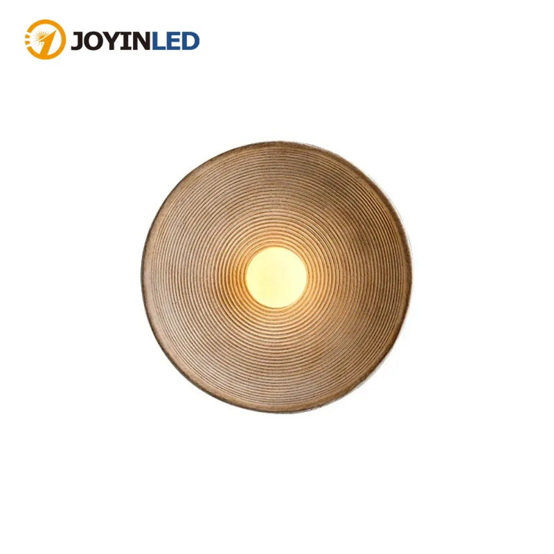 JOYINLED Round Wall Lamp Retro Loft Living Room Bedroom Ceiling Light Home Decoration Glass Resin Corridor Aisle Wall Lights