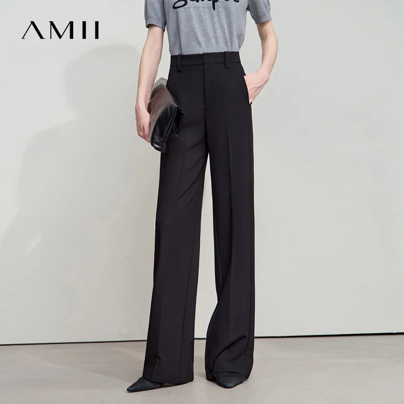 ខោជើងវែង AMII រដូវស្លឹកឈើជ្រុះ ឆ្នាំ២០២៦ ខោជើងវែងសម្រាប់នារីការិយាល័យ សាមញ្ញ រឹងមាំ ឆើតឆាយ ខោវែងស្លីម ខោរលុង ខោអាជីវកម្ម 12543034