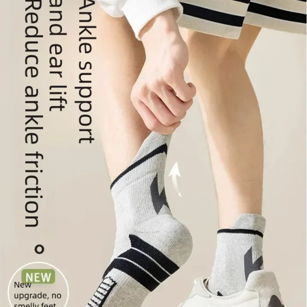 WRELS 1/2/3 Pairs Sports Ankle Socks Thick Cushioned Athletic Socks Men Anti Odor Moisture Wicking Breathable Gym Running Socks